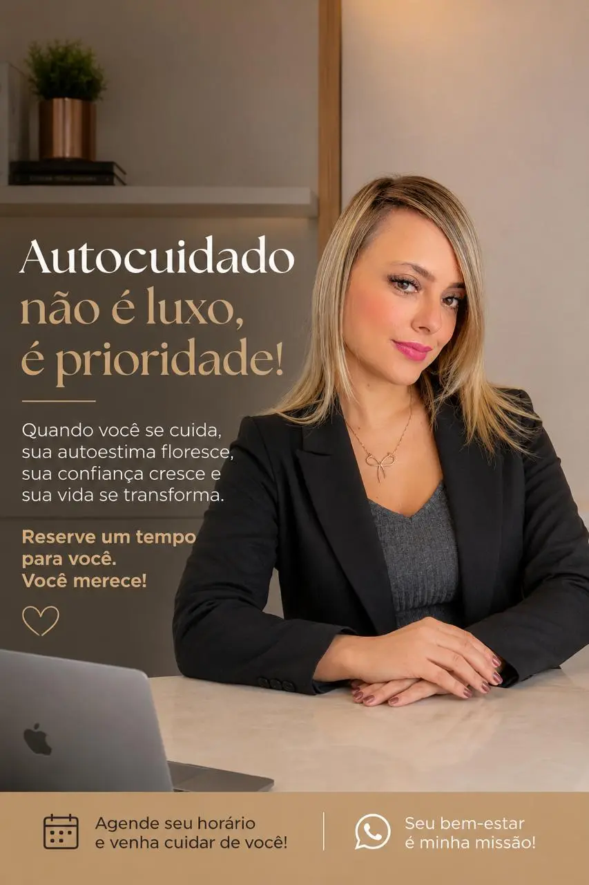 Patrícia Escobar em ambiente profissional de atendimento