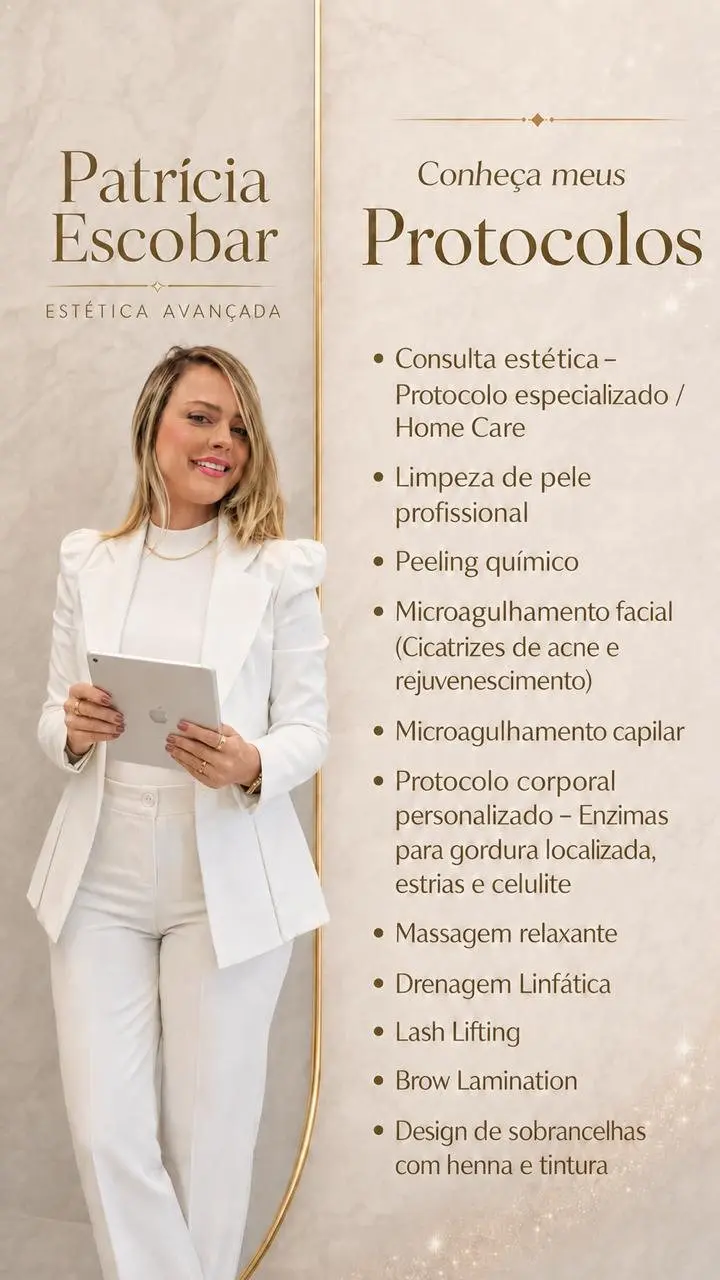 Patrícia Escobar apresentando protocolos de estética avançada
